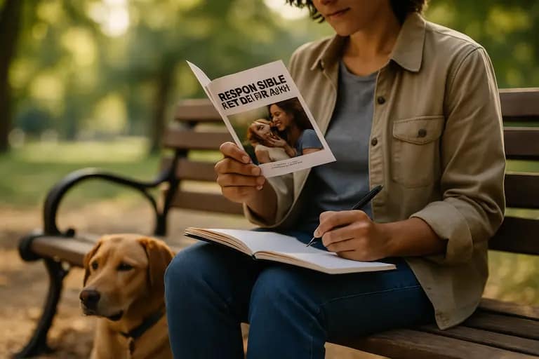 Family reviewing pet supplies at home before bringing an adopted pet home